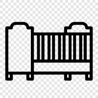 Baby crib, Baby bed, Baby bedding, Baby sheets icon svg