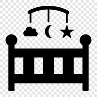 baby crib, toddler crib, crib bed, twin bed icon svg