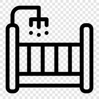 baby crib, toddler crib, crib mattress, crib mattress pad icon svg