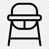 baby highchair, toddler chair, booster chair, infant chair icon svg
