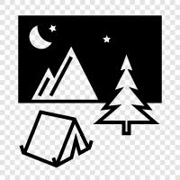 backpacking, hiking, camping gear, camping recipes icon svg