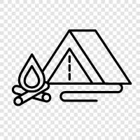 backpacking, hiking, camping equipment, tents icon svg