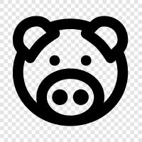 bacon, pig farm, pork, pig farmer icon svg