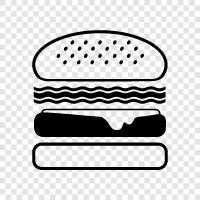 Bacon, Burger, Cheeseburger, Hamburger icon svg