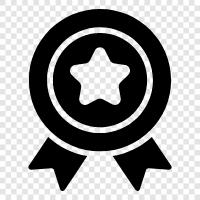 badges, awards, recognition, accomplishment. icon svg