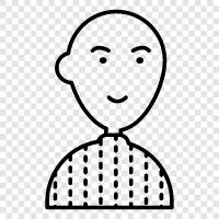 bald man, avatar, man, white icon svg