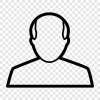 balding, bald man, bald woman, hair loss icon svg