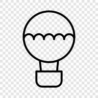 Ballon, Luft, Reisen, Heißluftballon symbol