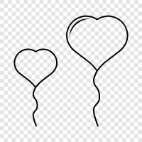 Ballon, Liebe, Ballonfahren, Liebesballons symbol