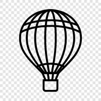 Ballooning, hot air ballooning, balloons, flight icon svg