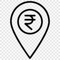 bank branch, bank location map, bank hours, bank location near me icon svg