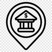 Bankfiliale, Bankstunden, Bankleitplan, Bankstundenkarte symbol