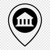 bank branch, bank location map, bank branch map, bank branch address icon svg