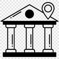 bank branches, bank hours, bank locations, bank services icon svg