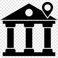 bank branches, bank hours, bank location map, bank locations icon svg