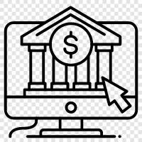 bank, online, banking, financial icon svg