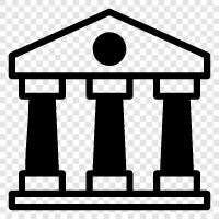 Bank, Bankensystem, Banknoten, Bankdienstleistungen symbol