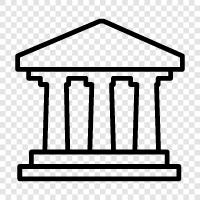 Bank, Financial Institution, Building, Architecture icon svg