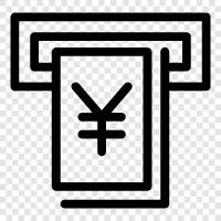 Bank, Bargeld, Abheben, Anzahlung symbol