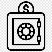 bank robbery, safe deposit box, safe, security icon svg