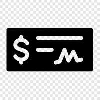 Banker, Scheck, Bank, Kaution symbol