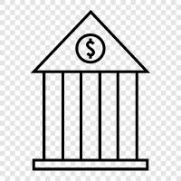 banking, financial institution, credit union, check cashing icon svg