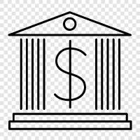 банковская промышленность, банковские услуги, банковская система, обзор банковского сектора Значок svg