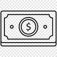 banknotes, bills, paper money worth, paper money inflation icon svg