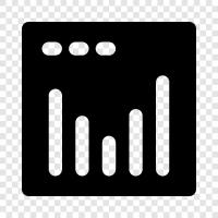 bar graph, line graph, histogram, frequency icon svg