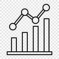 Balkendiagramme, grafische Darstellung von Daten, Trend, lineare Regression symbol