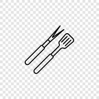 Barbecue tools, BBQ tools icon svg