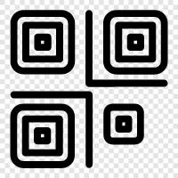 barcode, QR code scanner, QR code creator, QR code image icon svg