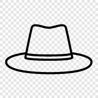 baseball cap, fedora, bowler hat, cowboy hat icon svg