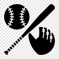 Beyzbol eldivenleri, baseball kramponları, baseball yarasaları, baseball topları ikon svg