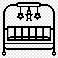 bassinet, crib, toddler bed, children s bed icon svg