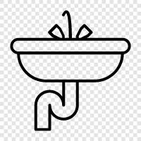 banyo, lavabo, mutfak, faucet ikon svg