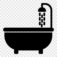 badezimmer, badewanne, reinigung, wasser symbol