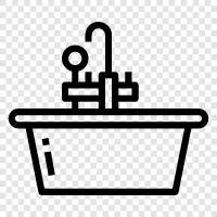 bathroom, tub, water, sink icon svg