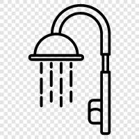 baths, wet, shower head, rainfall icon svg