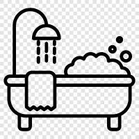 bathtub, sink, bathroom, towel icon svg