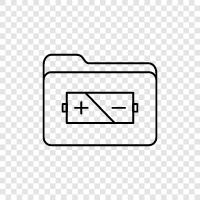 Batterieladegerät, Batteriepack, Batterieladeadapter, Batterie Folder symbol