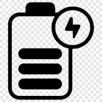 battery powered, battery charger, battery pack, battery charger for travel icon svg