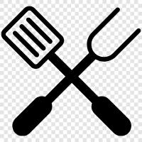 BBQ Cutlery, Skewers, Knives, Forks icon svg