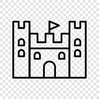 bbq, castle, dış mekan, çocuklar ikon svg