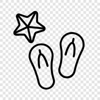 beach, sandals, flats, flip flops icon svg