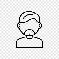 bearded man, beards, facial hair, man with a beard icon svg