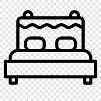 bedding, bed sheets, bedspread, bed pillow icon svg