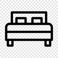 Bedroom, Bedspread, Bed Frame, Bed Linens icon svg
