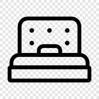 Bedroom, Bed sheets, Bedspread, Mattress icon svg