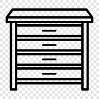 Bedroom, Chest, Bed, Furniture icon svg